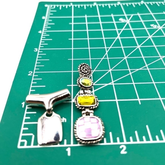 Lia Sofia black leather necklace silver pendant or Colorful Pendant Sliders - Picture 10 of 10